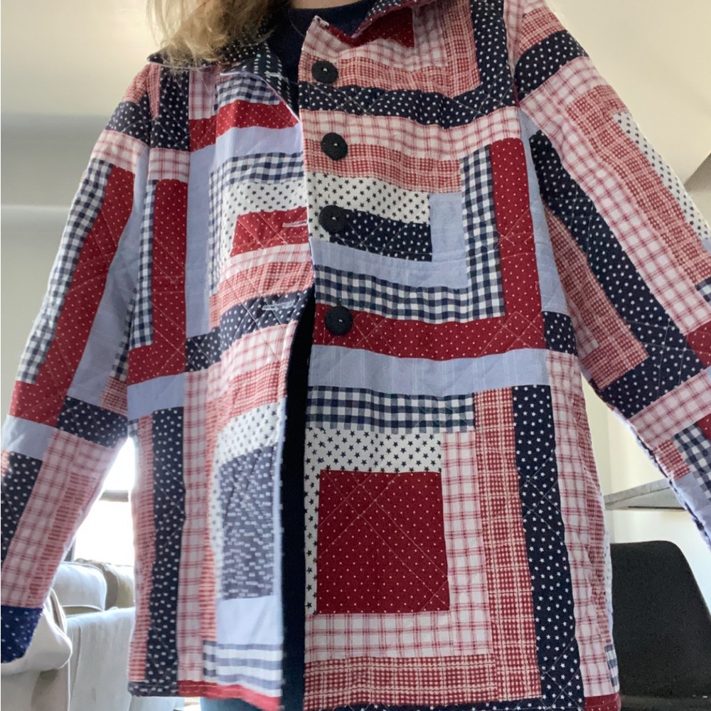 Patchwork Quilted Chore Coat Jacket - image 1